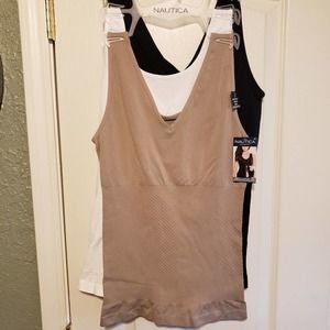 NAUTICA 3 pk multi color‎ reversible shaping camis SM